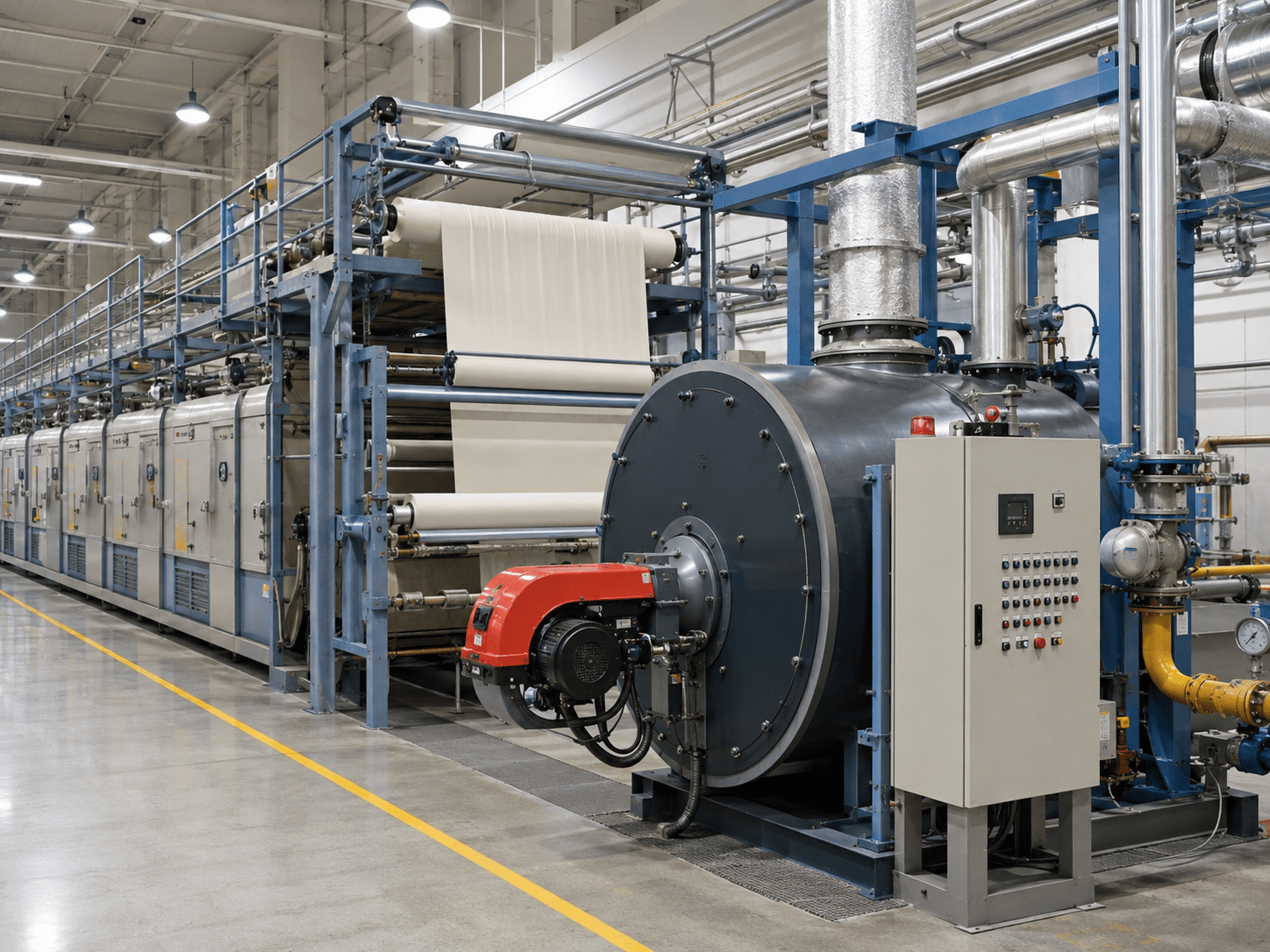 Thermal oil burner for textile finishing